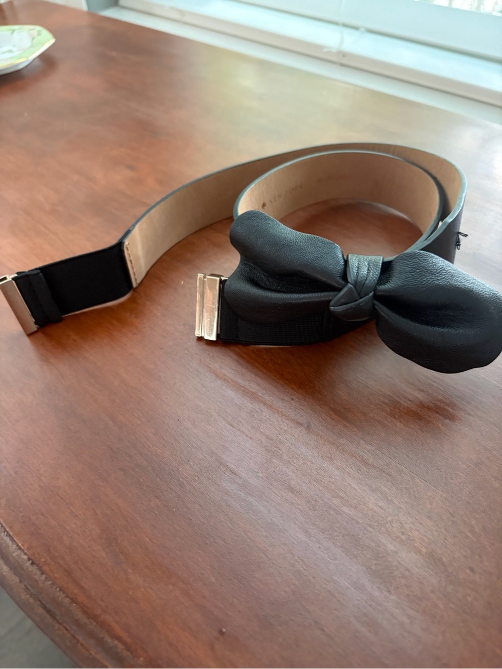 kate spade Black Bow Waist Belt with Gold Accent